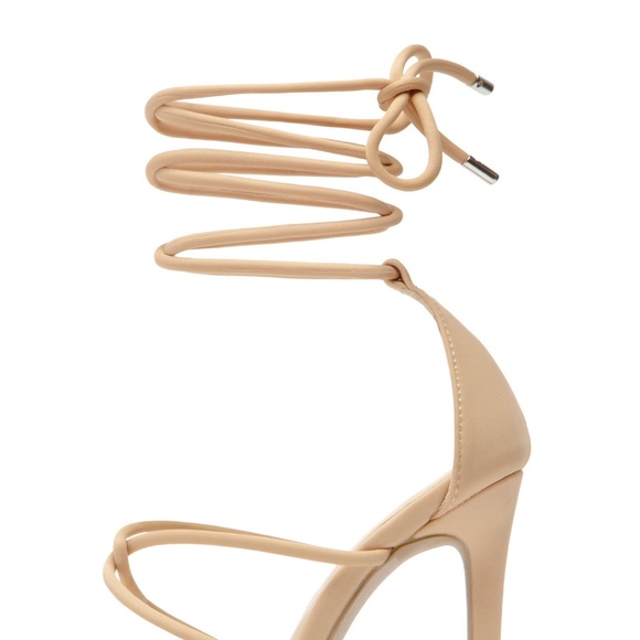 NEW🔥Natural Lace Up Open Toe Stiletto Heel Sandal - Picture 4 of 5